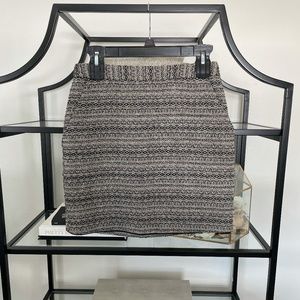 Black and White Patterned Mini Skirt